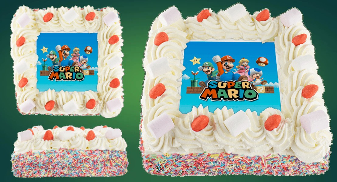Voorbeeld van de Super Mario taart